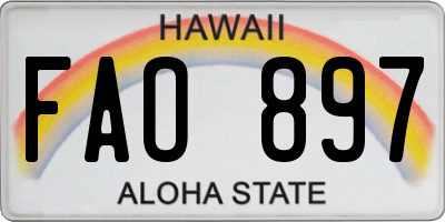 HI license plate FAO897