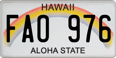 HI license plate FAO976