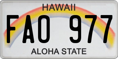 HI license plate FAO977