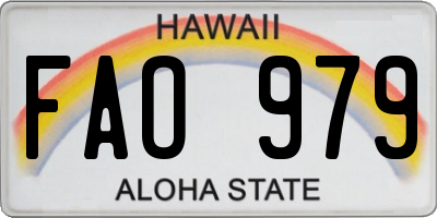 HI license plate FAO979