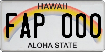 HI license plate FAP000