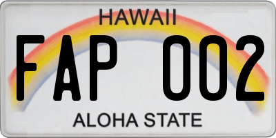 HI license plate FAP002
