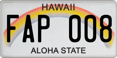 HI license plate FAP008