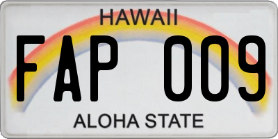 HI license plate FAP009