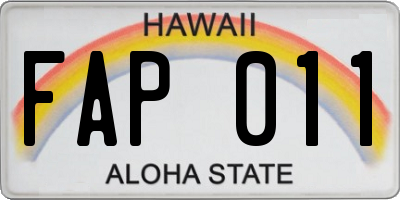 HI license plate FAP011