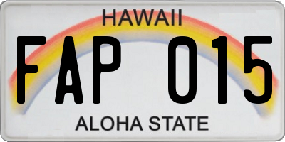 HI license plate FAP015