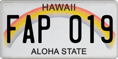 HI license plate FAP019