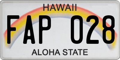 HI license plate FAP028