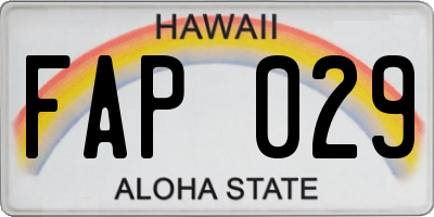 HI license plate FAP029