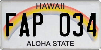 HI license plate FAP034