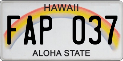 HI license plate FAP037