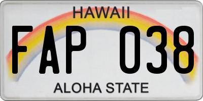 HI license plate FAP038