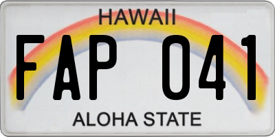HI license plate FAP041