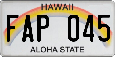 HI license plate FAP045