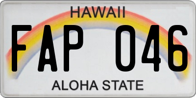 HI license plate FAP046