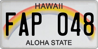 HI license plate FAP048