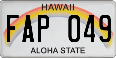 HI license plate FAP049
