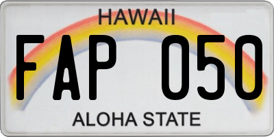 HI license plate FAP050
