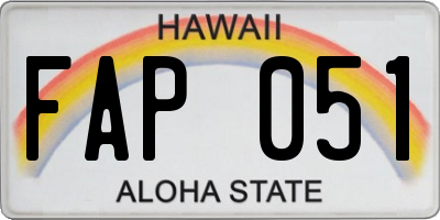 HI license plate FAP051