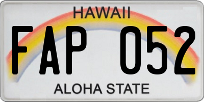 HI license plate FAP052