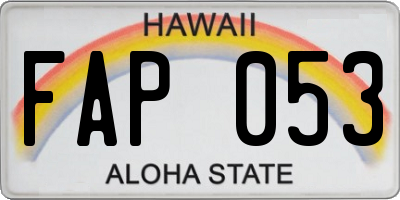 HI license plate FAP053