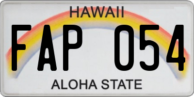 HI license plate FAP054