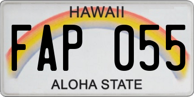 HI license plate FAP055
