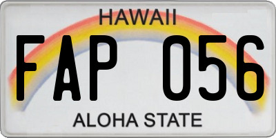 HI license plate FAP056