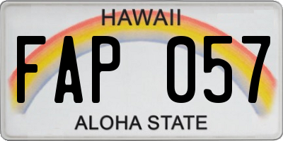 HI license plate FAP057