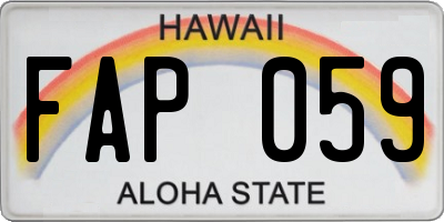 HI license plate FAP059