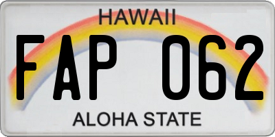 HI license plate FAP062