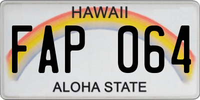HI license plate FAP064