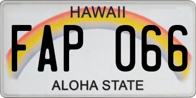 HI license plate FAP066