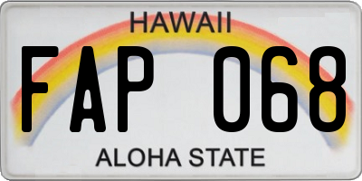 HI license plate FAP068