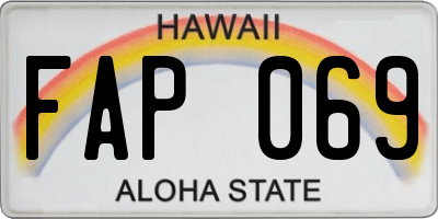 HI license plate FAP069