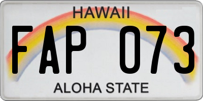 HI license plate FAP073