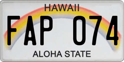 HI license plate FAP074