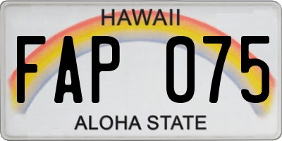 HI license plate FAP075