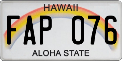 HI license plate FAP076