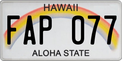HI license plate FAP077