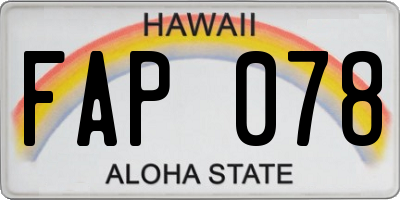 HI license plate FAP078