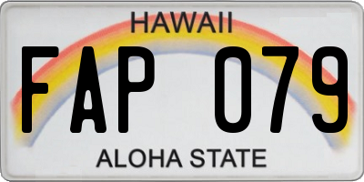 HI license plate FAP079