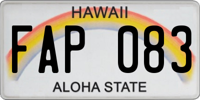 HI license plate FAP083