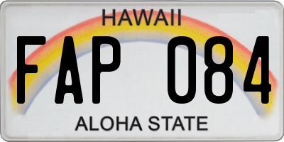 HI license plate FAP084