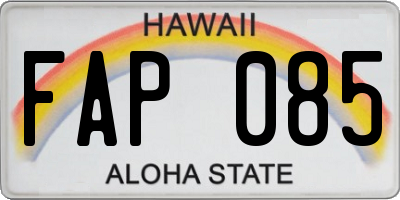 HI license plate FAP085