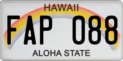 HI license plate FAP088