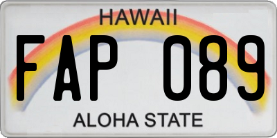 HI license plate FAP089