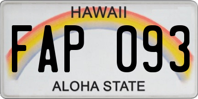 HI license plate FAP093