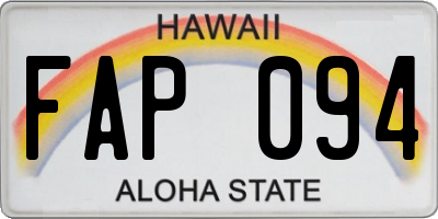 HI license plate FAP094
