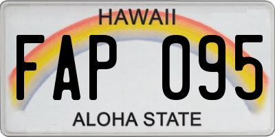 HI license plate FAP095